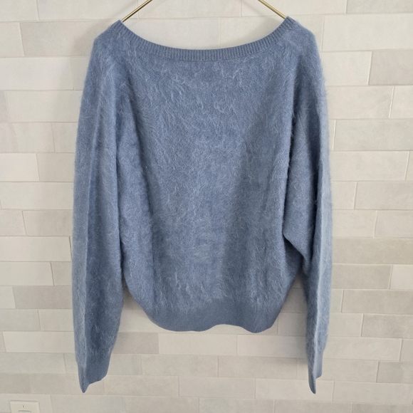 NWT J. Crew Brushed 100% Cashmere V-Neck Sweater Regatta Blue Size Large NEW - Picture 9 of 9